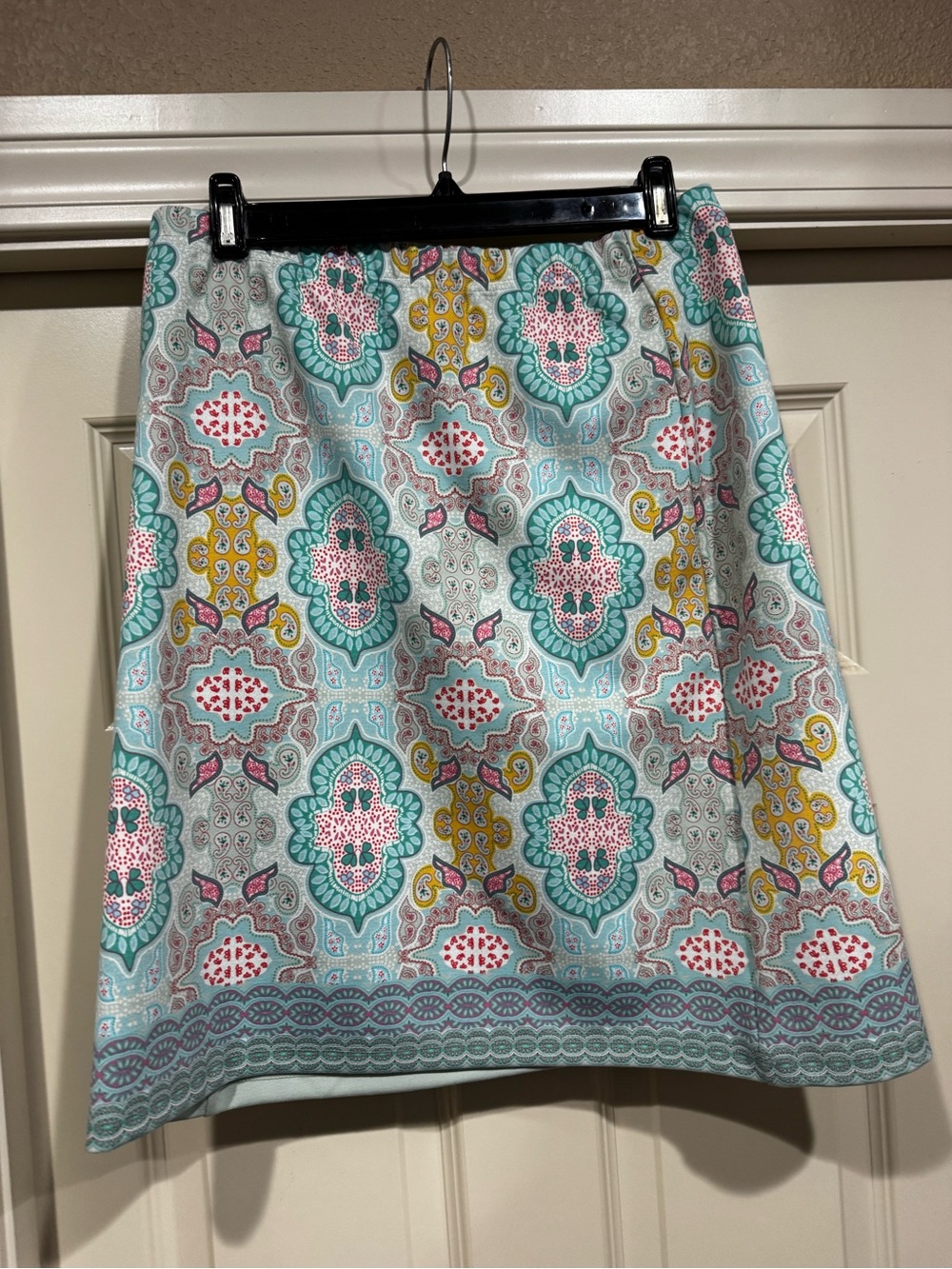 Talbots Aqua Multi-Color Floral Medallion Mini Skirt - Picture 2 of 3